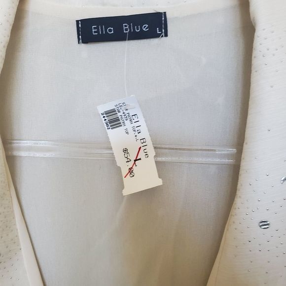 NWT Sheer silver star blouse - Picture 6 of 6